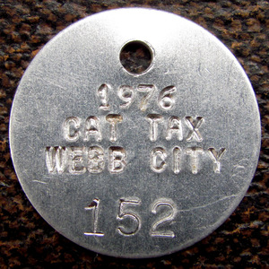 【キャットタグ】1976年 Cat Tag Webb City MO ビンテージ アンティーク 骨董 猫 キーホルダー ドッグタグ ネックレス等に 3