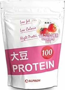 1kg ALPRON(アルプロン) ソイプロテイン100 イチゴミルク風味 (1kg) 大豆プロテイン 植物性タンパク質 粉末ド(30462
