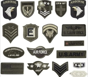 ワッペン アーミー 18枚セット アメリカン ARMY 軍物 アイロン 米国 サバゲー ミリタリーワッペン アイロンワッペン