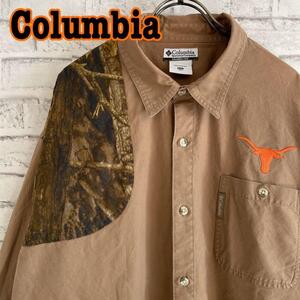 Columbia コロンビア ハンティングシャツ 長袖輸入品 カモフラ ゆるだぼ アウトドア リアルツリー テキサスロングホーンズ サバイバル