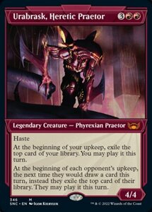 MTG ■赤/英語版■《異端の法務官、ウラブラスク/Urabrask, Heretic Praetor》★エッチングFOIL★ ニューカペナの街角 SNC 　