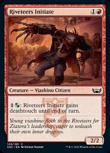 MTG ■赤/英語版■《土建組一家の新入り/Riveteers Initiate》★FOIL★ ニューカペナの街角 SNC 　