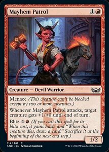 MTG ■赤/英語版■《騒乱の巡回者/Mayhem Patrol》★FOIL★ ニューカペナの街角 SNC 　