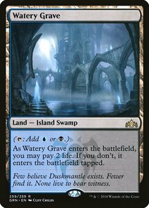 MTG ■土地/英語版■ 《湿った墓/Watery Grave》★FOIL★ ラヴニカのギルド GRN