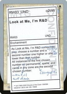 MTG ■白/英語版■《Look at Me, I'm R&amp;D》Unsanctioned UND