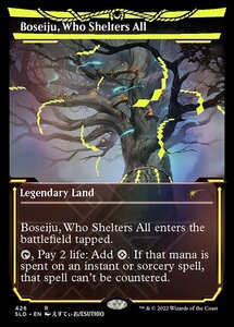 MTG ■土地/英語版■ 《すべてを護るもの、母聖樹/Boseiju, Who Shelters All》★ネオンインクFOIL★Secret Lair SLD