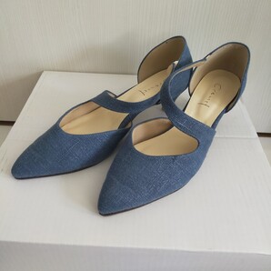 クリュゼ/ Creuset セパレートパンプス 青 日本製サイズ24【中古美品】