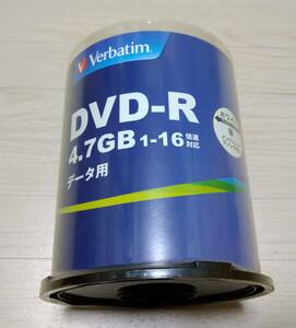 Verbatim (バーベイタム) DVD-R 100枚 スピンドル/1回記録用/4.7GB/ホワイトプリンタブル/1-16倍速/片面1層/DHR47JP100V4/未開封品