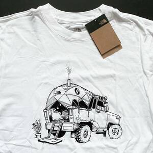 新品 THE NORTH FACE ノースフェイス トラックイラストTシャツ 白 (XL) アメリカ直営店購入