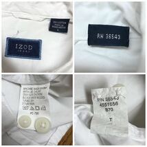 IZOD JEANS◇長袖シャツ コットンシャツ トップス 柄シャツ エポレット ミリタリー 白 二つポケット アメカジ USA古着 メンズL_画像7