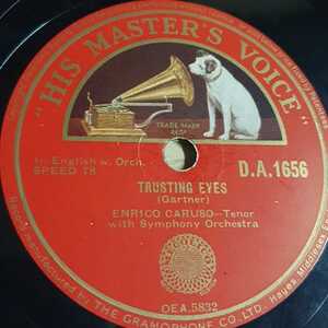 歴史的名唱!英HMV10吋SP!エンリコ・カルーソーのテノールによる英語歌唱の2曲!軽い表面スレあるも美盤!