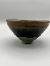 【桃花島】A0344 天目茶碗 茶道具 窯変 時代物 宋建窯 中国美術 骨董 古玩 古美術 茶碗 油滴天目茶碗 煎茶道具 箱付 天目釉 古玩 _画像6