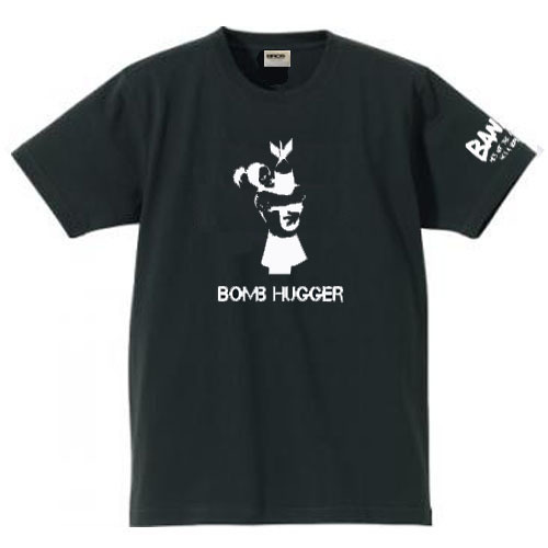 【バンクシー黒M】5oz爆弾と少女袖プリントTシャツ★banksy送料無料・新品