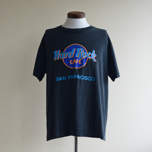 90s Hard Rock CAFE Tシャツ MADE IN USA 表記L 黒 SAN FRANCISCO / ハードロックカフェ サンフランシスコ ロゴプリント ビンテージ 古着