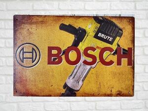 ブリキ看板 BOSCH ボッシュ 101 ツール 工具 DIY 車 メタルプレート インテリア ガレージ アメリカン雑貨 レトロ風 新品