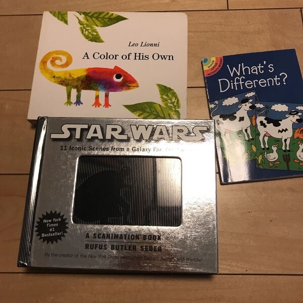 英語絵本3冊 STAR WARS Scanimation Book by Rufus Butler Seder A Color of His Own what's different?