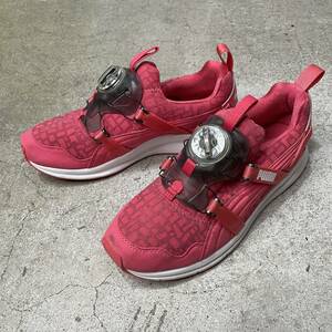 ☆送料無料☆PUMA☆DISC☆ディスクシステム☆ピンク系☆スニーカー☆US７.５☆24−24.5ｃｍ☆H22