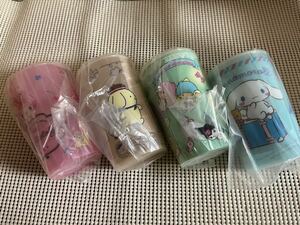 サンリオキャラクターズ☆サントリー　オリジナルカップ☆全4種類セット☆マイメロディ、ポムポムプリン、キキララ、クロミ、シナモロール