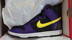 NIKE DUNK HIGH PRM EMB COURT PURPLE 27.5cm US 9.5 SNKRS購入 LAKERS ナイキ ダンク コート パープル