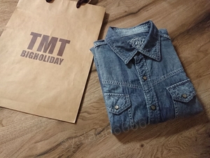 TMT*16 year goods car n blur - shirt * size M indigo * Denim 