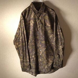 【ボタニカル】シャツ 長袖 秋物 冬物 古着 人気柄 ユニセックス ゆるダボ