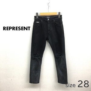 KZ4797★20aw REPRESENT : DESTROYER DENIM★XS★黒 青赤 定価￥19000+税 リプレゼント デストロイデニム