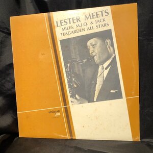 Lester Young / Lester Meets Miles, M.J.Q. & Jack Teagarden All Stars LP Unique Jazz