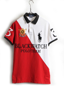 ビッグポニー ■ POLO ポロ ラルフローレン 鹿の子 半袖 ポロシャツ メンズ M / 古着 半袖シャツ ナンバリング カスタムフィット 赤 白 黒