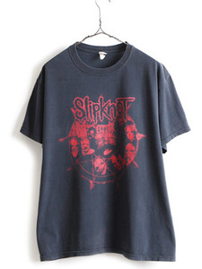 00s 人気 黒 ■ Slipknot スリップノット プリント 半袖 Tシャツ メンズ L / 00年代 バンT バンドT ロックT ヘビーメタル ヘビーウェイト