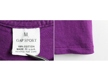 80s USA製 旧タグ ■ OLD GAP SPORT ポケット付き 半袖 Tシャツ ( メンズ M ) 古着 80年代 オールド ギャップ ビンテージ ポケT 無地 紫_画像5