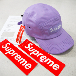 新品 シュプリーム 21ss ボックスロゴ レザー キャンプ キャップ ラベンダー 紫パープル メンズ レディース 本革 Supreme Leather Camp Cap