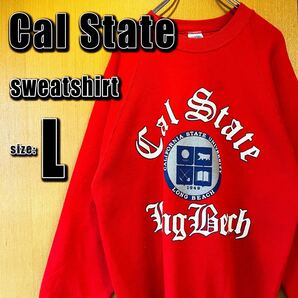 【Cal State】USカレッジスウェット　L レッド赤　カリフォルニア州