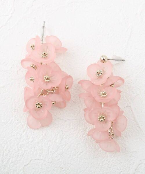 【couture brooch】 メニーフラワーピアス ロングピアス
