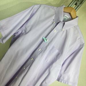 V879美品!■ブルックスブラザーズ★NON IRON/ラベンダーミクロストライプ★半袖BDシャツ■17