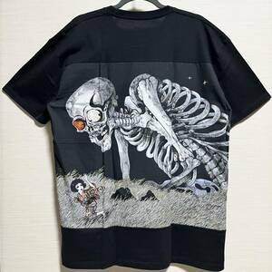 Design Tshirts Store graniph (グラニフ) - がしゃどくろ 半袖Tシャツ Lサイズ 黒色 男女兼用 水木しげる アニメ 妖怪 (タグ付き未使用品)