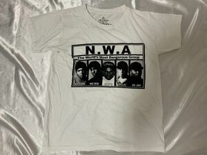【送料無料 値下げ交渉歓迎】N.W.A 半袖Tシャツ アイスキューブ イージーイー 古着 白 NWA ストレイトアウタコンプトン ヒップホップ