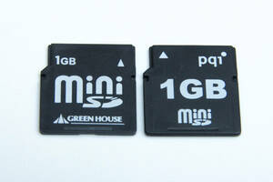 miniSDカード　1GB ●2枚セット● pqi GREEN HOUSE