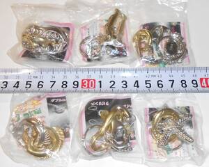 知恵の輪キーホルダー6種(A1 キャストマリン ハナヤマ 知恵の輪 キャストパズル レア 絶版【廃盤品】)