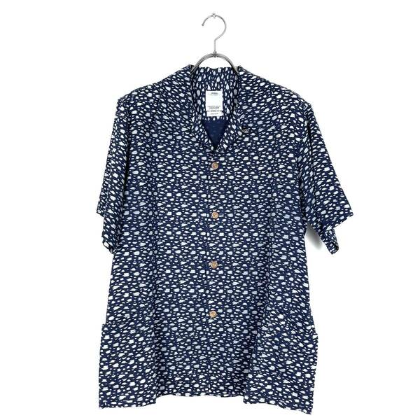 VISVIM(ビズビム) KAHUNA SHIRT S/S CLOUDS (N.D. SATIN) 16SS (navy)