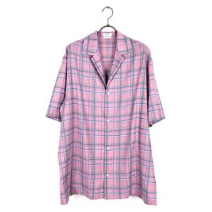 DEVEAUX New York(デヴォーニューヨーク ) open collar check shirts (pink)