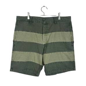 【30%OFF】VISVIM (ビスビム) 0114305008006 PASTORAL BORDER SHORTS *F.I.L. EXCLUSIVE 14SS (olive)