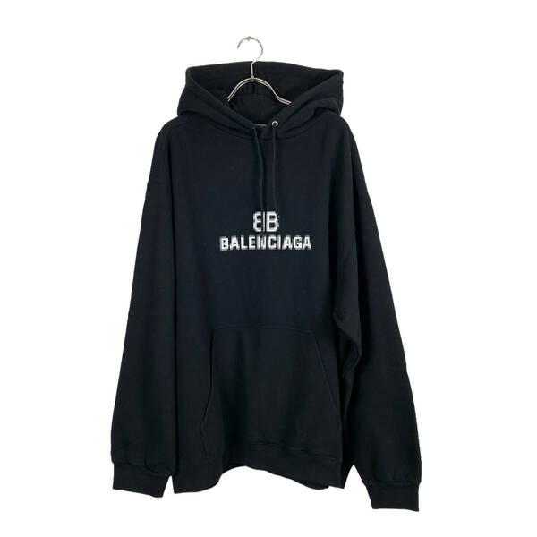 BALENCIAGA(バレンシアガ) pixel logo cotton parker (black)