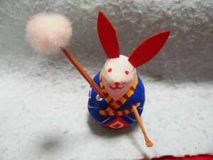 【福】　金沢　奴兎張子 耳かきセット はりこ　ウサギ 卯 うさぎ 石川　郷土玩具