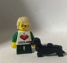 即決 新品 未使用　レゴ LEGO ミニフィグ　タウン 　レゴランドＴシャツの男の子 ダックスフンド　ペット　犬　ミニフィギュア 　シティ_画像3