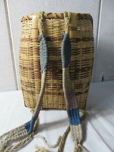 N⑧2 竹 背負い籠 しょいかご 背負いカゴ 古民具 編みかご 竹かご 昭和レトロ 山菜採り
