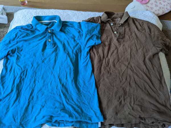 古着 メンズ GAP ポロシャツ 水色 M +おまけ茶Sの2枚セット