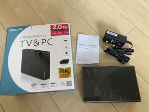 エレコム 外付けHD 2TB【ELD-FTV020UBK】