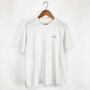 UNDER ARMOUR アンダーアーマー メンズ 半袖 Tシャツ トップス 無地 薄手 ホワイト 白 SMサイズ スポーツ トレーニング アウトドア ウェア