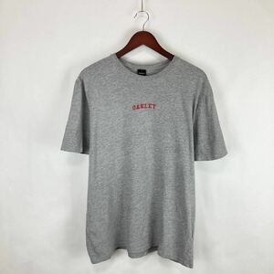 大きいサイズ OAKLEY オークリー メンズ Tシャツ カットソー トップス ロゴプリント 無地 グレー 灰色 L相当 スポーツ アウトドア ウェア