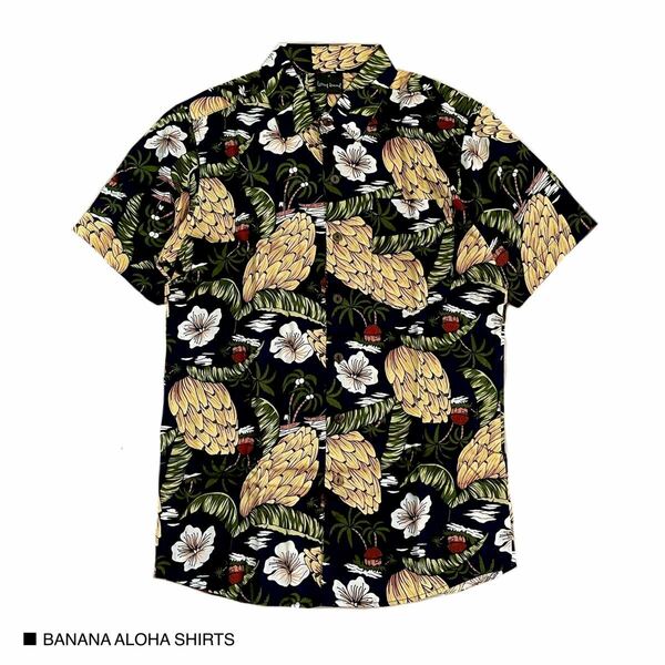 バナナ柄　アロハシャツ 半袖シャツ SHIRT ALOHA ハワイアンシャツ Mサイズ